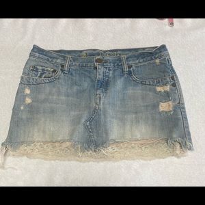 Abercrombie & Fitch Jean skirt with lace lining size 2